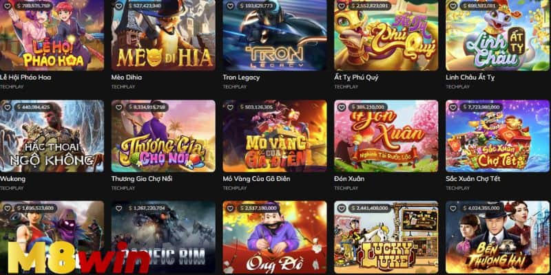 Một số tựa game slot siêu đỉnh tại M8win